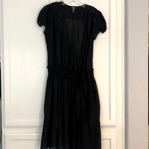 DKNY Black Silk Wrap Skirt Size 12 (gently worn)